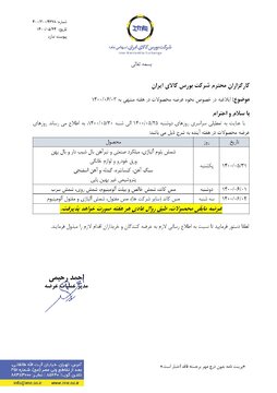 نحوه عرضه محصولات در بورس کالا طی هفته آینده ابلاغ شد