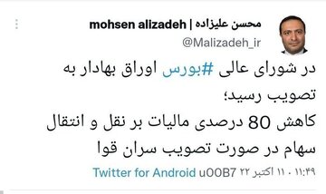 کاهش ۸۰ درصدی مالیات بر نقل و انتقال سهام در صورت تصویب سران قوا