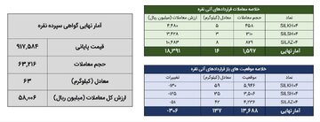 ۷۹ کیلوگرم شمش نقره معامله شد