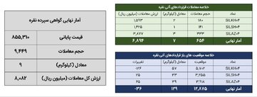 معامله ۱۶ کیلوگرم شمش نقره در بورس کالا