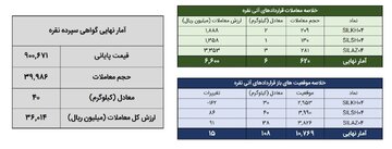 ۴۶ کیلوگرم شمش نقره در بورس کالا معامله شد