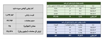 ۳۶ کیلوگرم شمش نقره در بورس کالا معامله شد