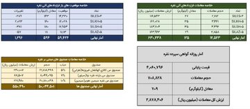 معامله ۸۳۴ کیلوگرم شمش نقره در بورس کالا