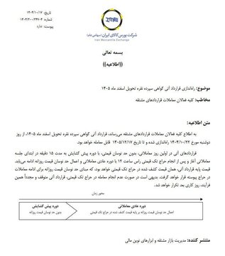 راه اندازی قرارداد آتی گواهی سپرده نقره تحویل اسفند ۱۴۰۵